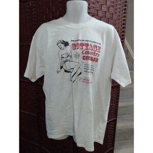 Vintage Molson Canadian Beer Cottage Country Cougar T Shirt Funny Humor XL